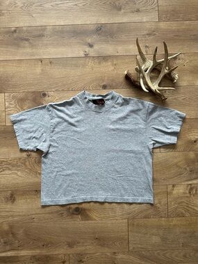 Vintage MARIKA Cropped Tee USA Made Gray Boxy OSFA